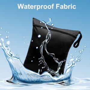 2-Pack Waterproof Wet Dry Bags for Diapers, Gym & Travel, Black 40x32cm - Image 3