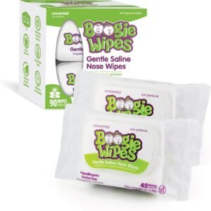 Natural Saline Nose Wipes for Kids & Babies, Unscented, 90-Count - Image 2