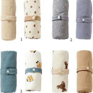 Portable 2-Piece Cotton Diaper Changing Mat Set for Infants & Toddlers - Image 6