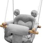 GFU Baby Swing, Canvas Baby Swings for Infants, Secure Baby Swing Outdoor, Toddler Swing for Indoors, Wooden Hanging Baby Swing Seat, Hammock for Tree and Backyard