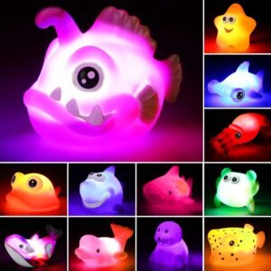 Light Up Ocean Animal Bath Toys Set