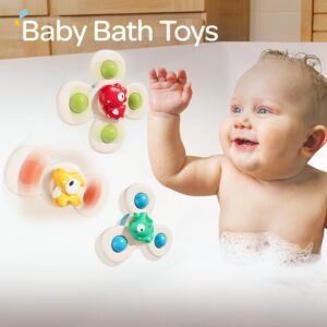 3PCS Suction Cup Spinner Toys for 1-2 Year Olds | Bath & Travel Fun - Image 5