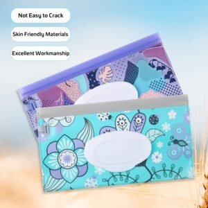 FEBSNOW 2-Pack Floral Baby Wipe Dispenser & Travel Container, Reusable - Image 4