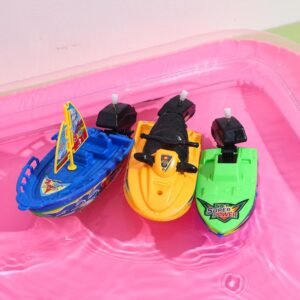 Toyvian 6pcs Plastic Boat Bathtub Toys for Boys – Wind-Up Playset Vehicles - Image 2