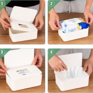 Moist Baby Wipes Dispenser & Holder | Keeps Wet Tissues Fresh, Non-Slip - Image 6