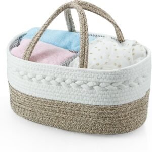 PandaEar Cotton Rope Baby Diaper Caddy Organizer - Portable Nursery Storage - Image 3