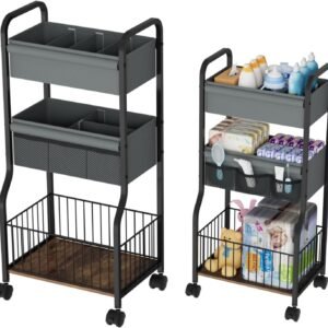 3-Tier Rolling Baby Diaper Caddy Organizer