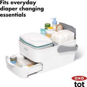 Portable OXO Tot Diaper Caddy with Changing Mat - Gray for Easy Baby Changer - Image 2