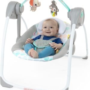 Bright Starts 6-Speed Portable Baby Swing with Music & Toy Bar - Whimsical Wild - Image 16