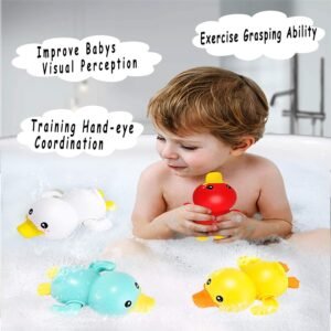 Floating Clockwork Ducks Bath Toys for Kids - 4 Pack Swimming Pool Fun - Image 5