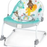 Bright Starts Wild Vibes Infant to Toddler Rocker with Vibrations, Unisex, Newborn +