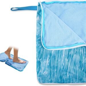 Embedded Wet Dry Bag Towel 2 in 1, Waterproof Oxford Cloth Zipper with Handle Swimsuit Wet Bag, Machine Washable Swet Bags for Swimsuit, Beach Pool Gym Travel Essentials