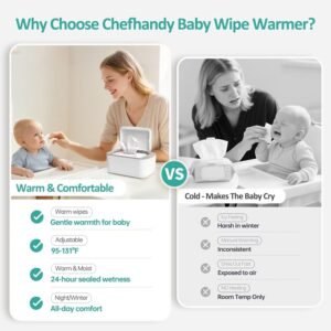 Portable Baby Wipe Warmer with Smart Temperature Control - White - Image 2