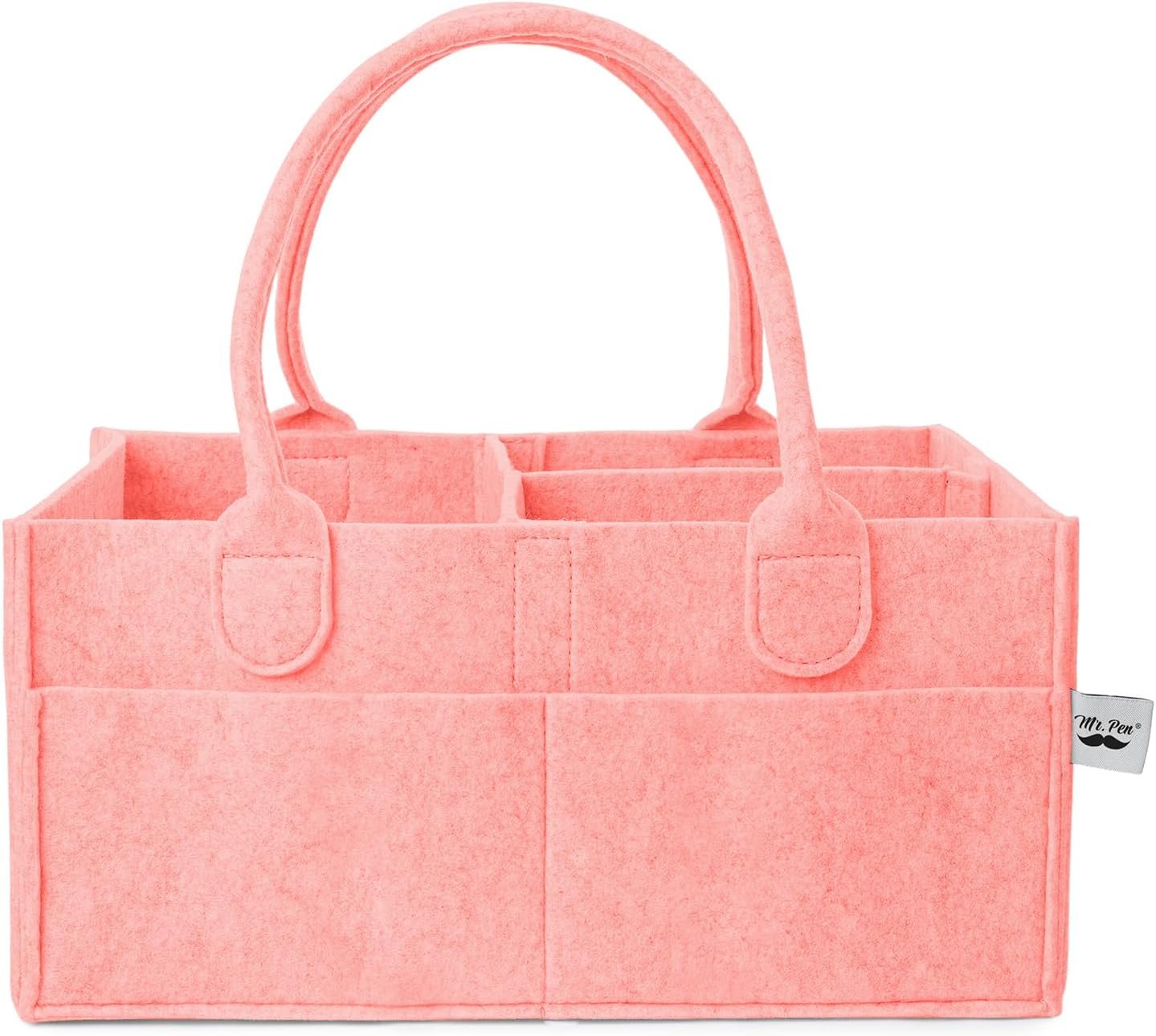 Mr. Pen- Baby Diaper Caddy Organizer, Pink, Portable Car Caddy for Changing Table and Nursery