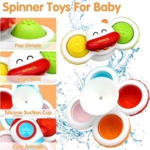 Suction Cup Spinner Toys for Babies & Toddlers - Bath & Travel Fun (3 Pcs) - Image 6