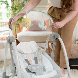 5-Speed Portable Baby Swing with Music & Nature Sounds - Ingenuity Hugs & Hoots - Image 14