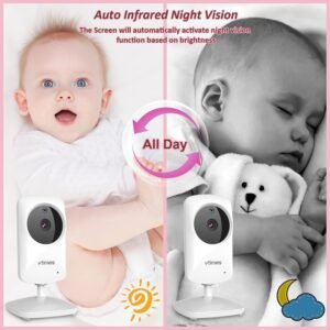 VTimes Baby Monitor with Camera & Audio | No WiFi, Night Vision, 1000ft Range - Image 9