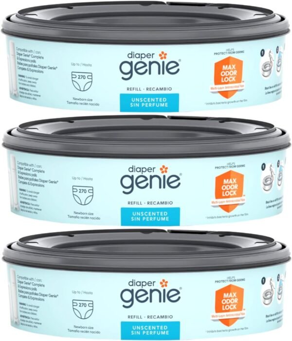 Playtex Diaper Genie Refill (810 count total - 3 pack of 270 each)