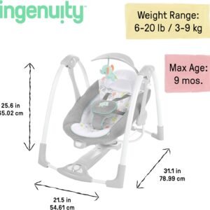 Inspiration 2-in-1 Baby Swing & Seat: Battery-Saving, Nature Sounds, 0-9 Months - Image 4