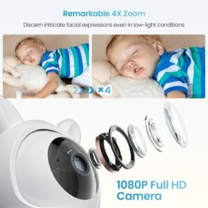 ieGeek 4.3'' Baby Monitor - Wireless, Auto Tracking, No WiFi, FHD Night Vision - Image 7