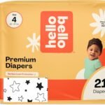 Hello Bello Diapers, Size 4 (22-37 lbs) Superstars - 21 Count of Premium Disposable Baby Diapers, Hypoallergenic with Soft, Cloth-Like Feel
