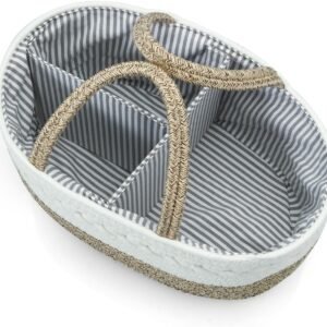 PandaEar Cotton Rope Baby Diaper Caddy Organizer - Portable Nursery Storage - Image 5