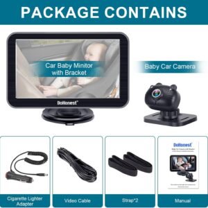 DoHonest 7-Inch Baby Car Camera - 1080P HD, 360° Rotating, Easy USB Setup - Image 9