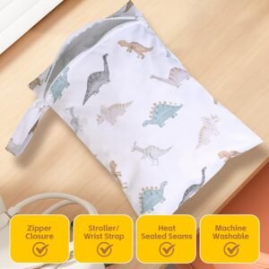 Wet Dry Bags for Baby Diapers | 3 Pack Waterproof Travel Bags - Image 3