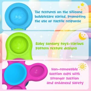 Silicone Suction Cup Spinner Bath Toys for 1 Year Old – No Hole, Stackable Toddler Gifts - Image 4