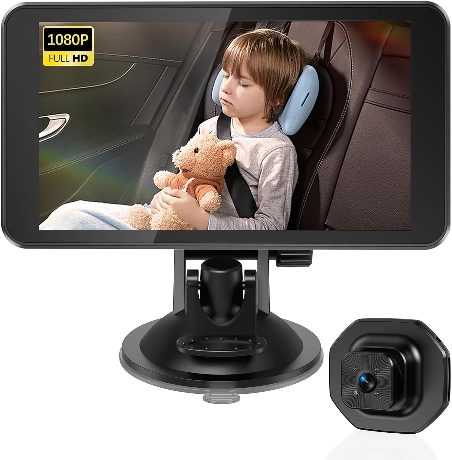 VASTEND Car Camera for Baby 1080P, 5 inch Monitor Rear Facing Infant with Night Vision, 170° Wide View Angle, USB Plug and Play Easy Setup, Backseat Camera for Baby(Supports 1 Cameras)