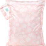 Bumkins Waterproof Wet Bag for Baby, Travel, Swim Suit, Cloth Diapers, Pump Parts, Pool, Gym Clothes, Toiletry, Hook to Stroller, Daycare, Zipper Reusable Bag, Wetdry Packing Pouch, Lace Pink