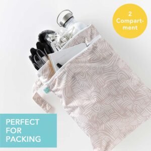 Bumkins Waterproof Wet Dry Bag for Baby Essentials & Travel - Boho Beige - Image 2