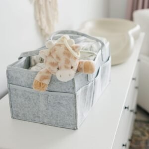 PUTSKA Nursery Storage Basket - Diaper Caddy Organizer for Newborn Essentials - Image 7