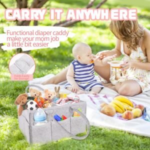 Portable Lainlight Baby Diaper Caddy Organizer for Nursery & Travel - Image 5