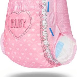 Littleforbig Blushing Baby Printed Adult Brief Diapers - 10 Pack (M) - Image 3