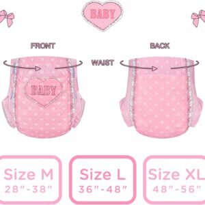 Littleforbig Blushing Baby Printed Adult Brief Diapers - 10 Pack (M) - Image 2
