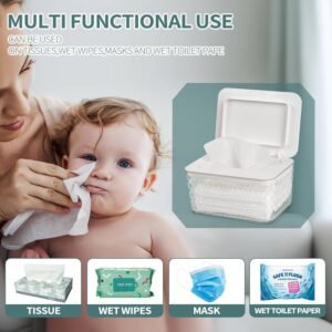 Whiidoom Baby Wipes Dispenser – Refillable Case, One-Handed, Visible (White) - Image 5