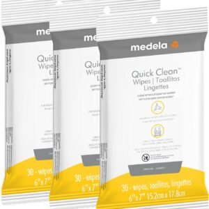 Medela Quick Clean Breast Pump and Accessory Wipes 90ct, 3 Packs of 30 Count, Resealable, Convenient and Hygienic On The Go Cleaning for Tables, Countertops, Chairs, and More
