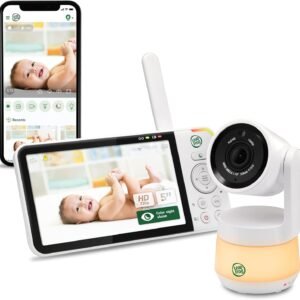 LeapFrog LF925HD 1080p WiFi Remote Access 360 Degree Pan & Tilt Video Baby Monitor with 5” High Definition 720p Display, Night Light, Color Night Vision (White), One Size