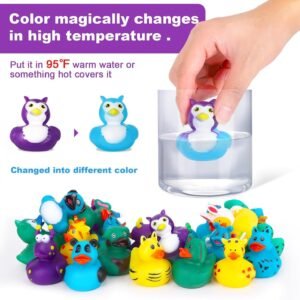 24 Pack Color Changing Rubber Ducks for Kids – No Hole Bath Toys (Ages 4-8) - Image 3
