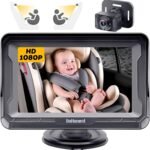 DoHonest Baby Car Camera for Backseat: HD 1080P Easy Setup Carseat Camera Rear Facing Infant - Clear Night Vision 360° Rotating Baby Car Monitor