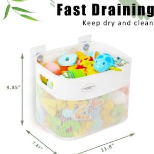 Ligereza Quick Scoop Baby Bath Toy Organizer - Large Capacity, White - Image 3