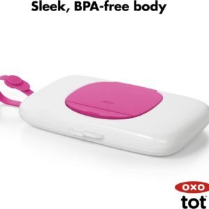 Oxo Tot Portable Wipes Dispenser - Pink Travel Wipe Holder for Baby - Image 7
