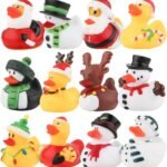 12pcs Christmas Rubber Duck Toys