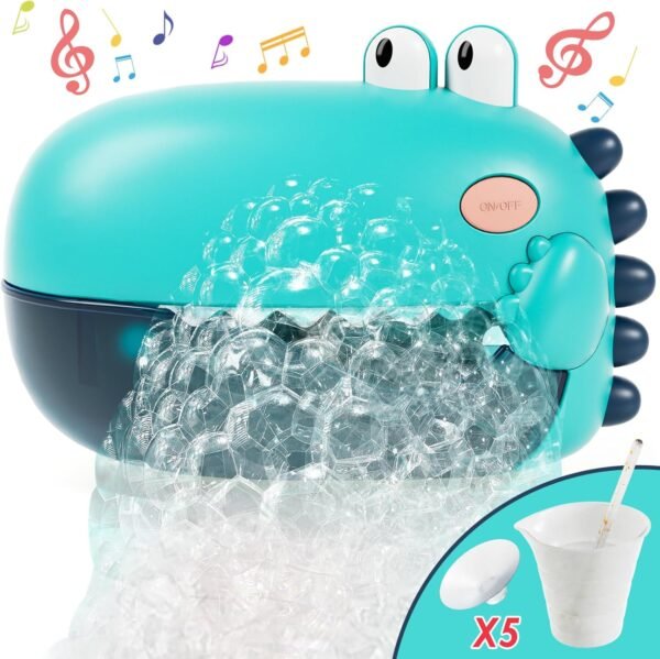 Lehoo Castle Bubble Machine for Bathtub, Baby Bath Toys, Dinosaur Toys for 2 3 Year Old Boys Girls, Toddler Toys with Melody