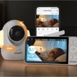 ieGeek 2.5K Baby Monitor with RGB Light, 4000mah Battery, 5.5" Wireless Display, Upgrade AI Face Cover/Prone Sleep Detection, 2.4G/5G WiFi Moniteur Bébé, 360° PTZ, Temp&Humidity, Smart Baby Camera