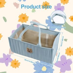 2PCS Baby Diaper Caddy Organizer - Nursery Storage Basket for Newborns - Image 2