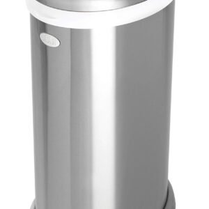 Ubbi Limited Edition, Money Saving, No Special Bag Required, Steel Odor Locking Diaper Pail, Chrome, 3.18 ounces