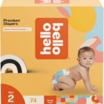 Hello Bello Premium Diapers Size 2, Honeysuckle Designs, 74ct Club Box, Hypoallergenic and Extra Absorbent