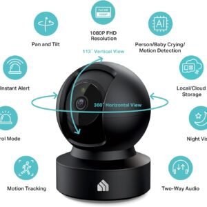 Kasa 1080p Smart Indoor Security Camera with Pan-Tilt, Night Vision & Alexa - Image 2